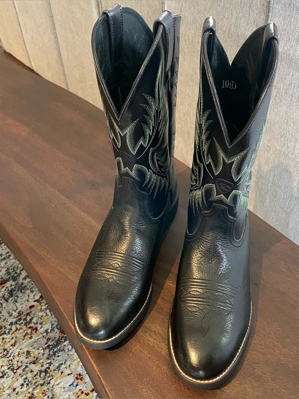 Ariat Mens Heritage Stockman Western Boot Black Deetan/Black